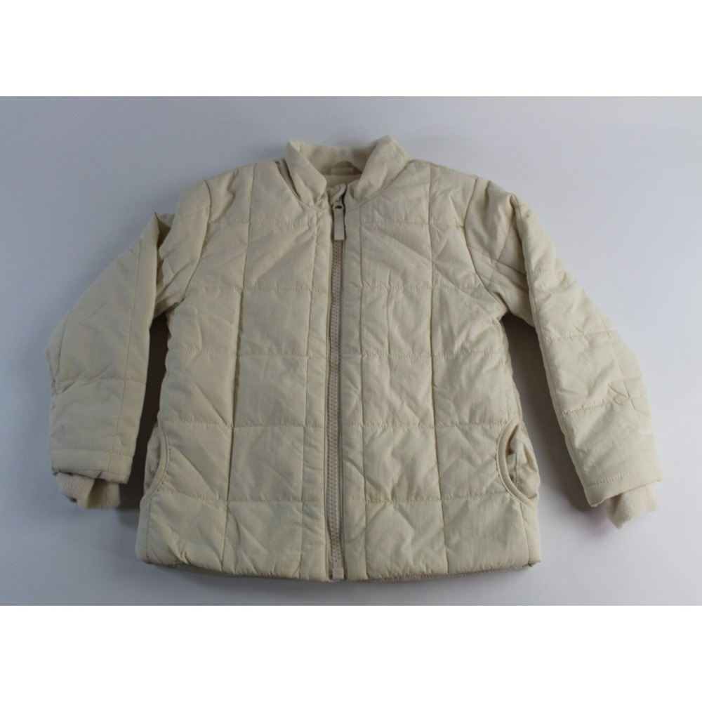 Toddler Solid Ivory Color Heavyweight Zip Up Fleece Lined Jacket - Cat & Jack 5T